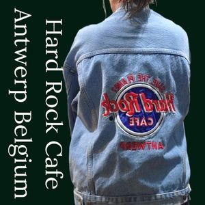 Hard Rock Cafe Save the Planet, rare 90's  light denim jean jacket, size small